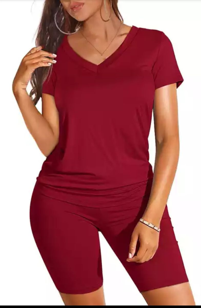 Wine V2piece Soft Cotton High Waist Short Pant Party Outfit