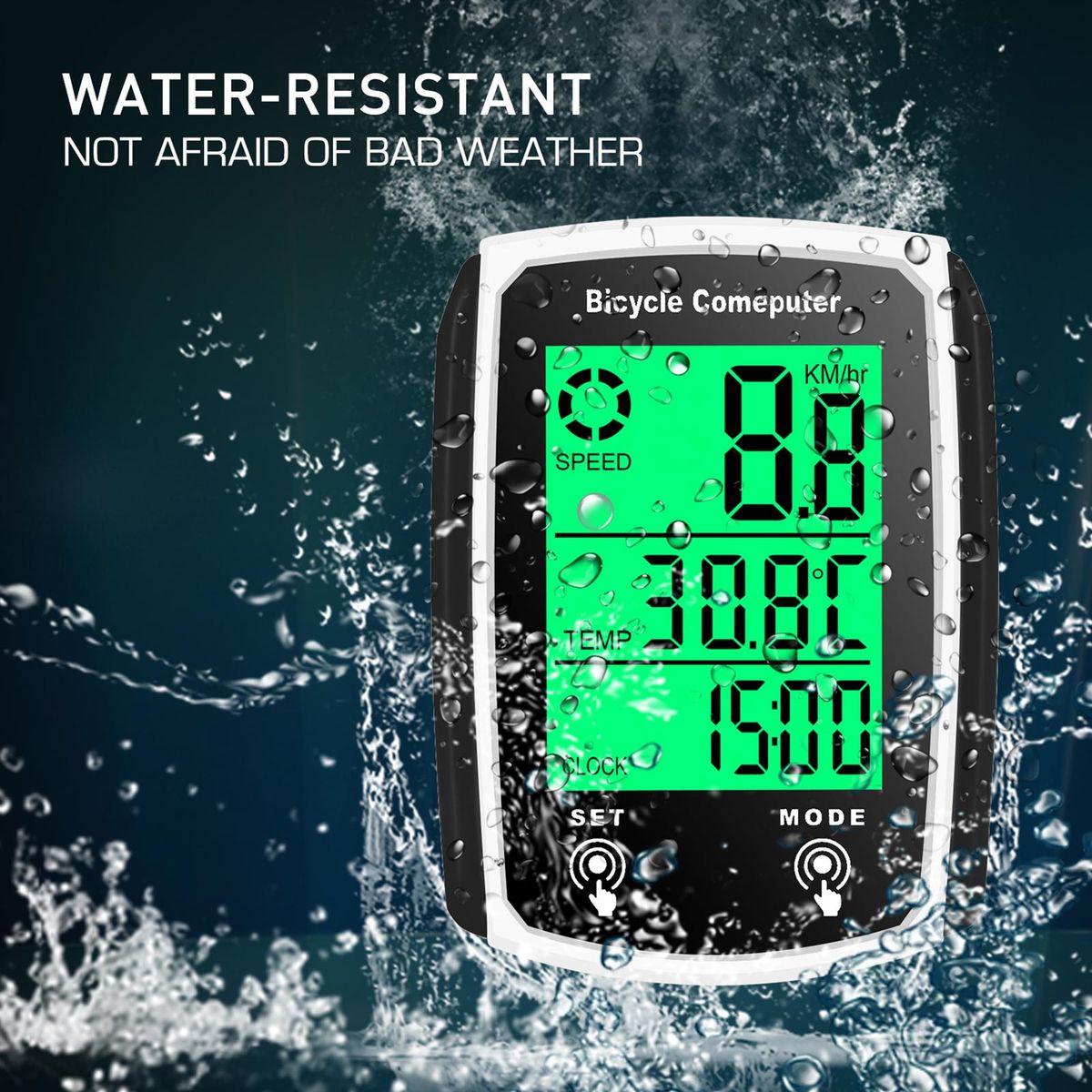 Wired Bike Computer 19 Functions Touch Bike Speedometer Odometer Waterproof Bicycle   Computer with Backlight