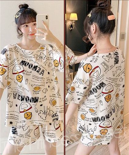 G05 2 Pieces Night Sleepwear Homewear Set-Multi