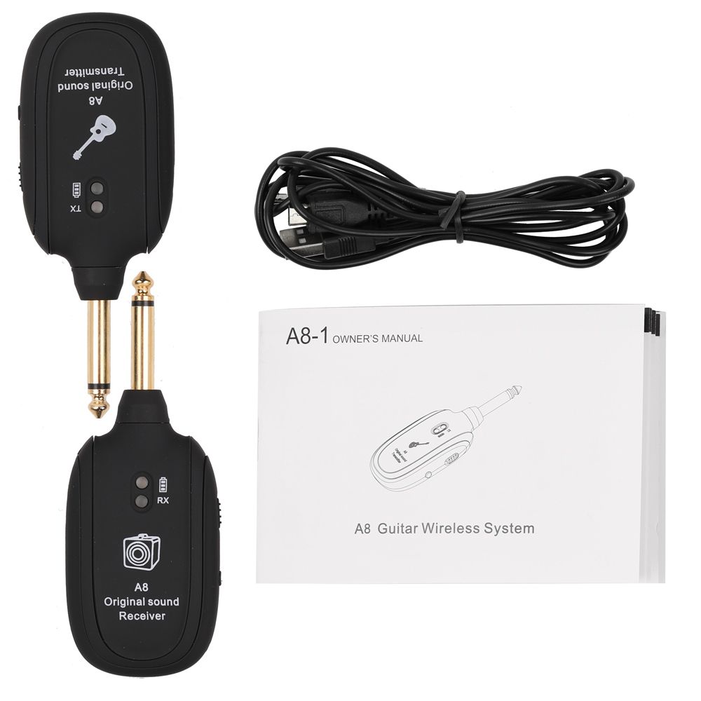 A8 UHF Wireless Guitar Transmitter Receiver Set 730mhz 50M