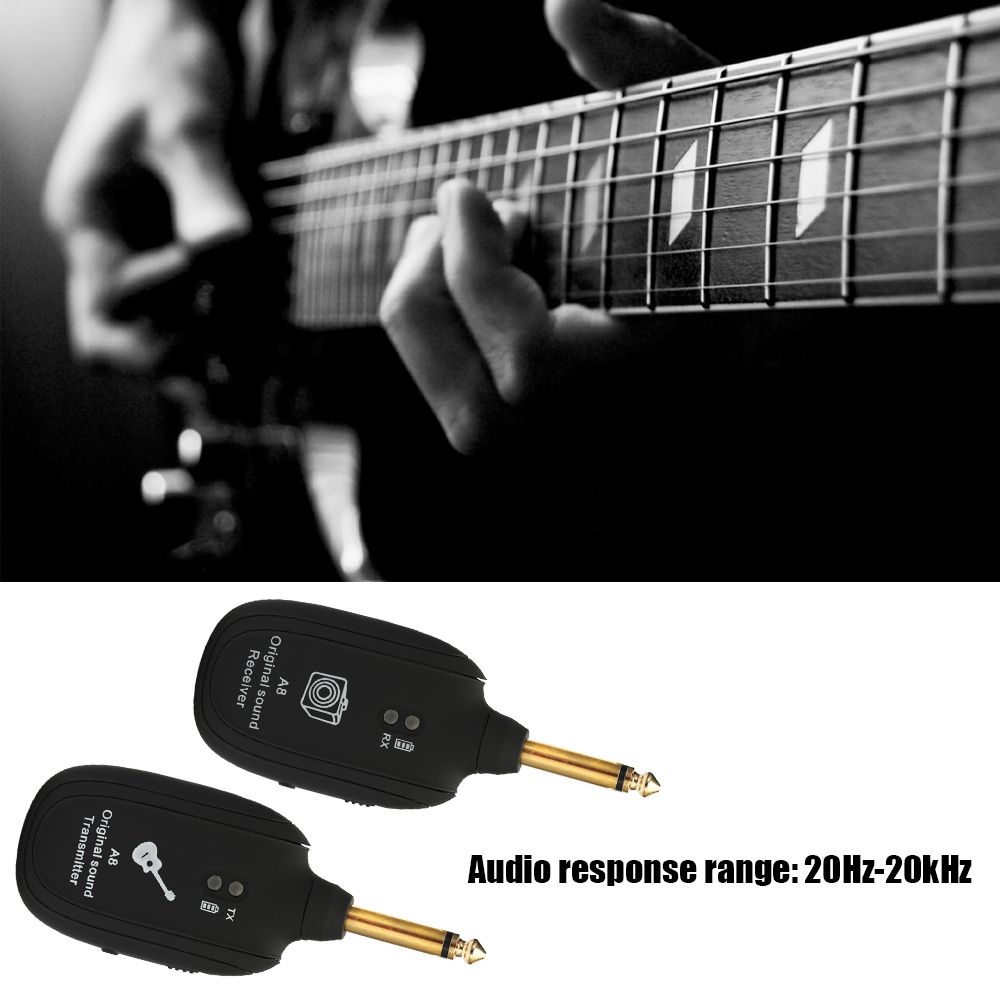 A8 UHF Wireless Guitar Transmitter Receiver Set 730mhz 50M