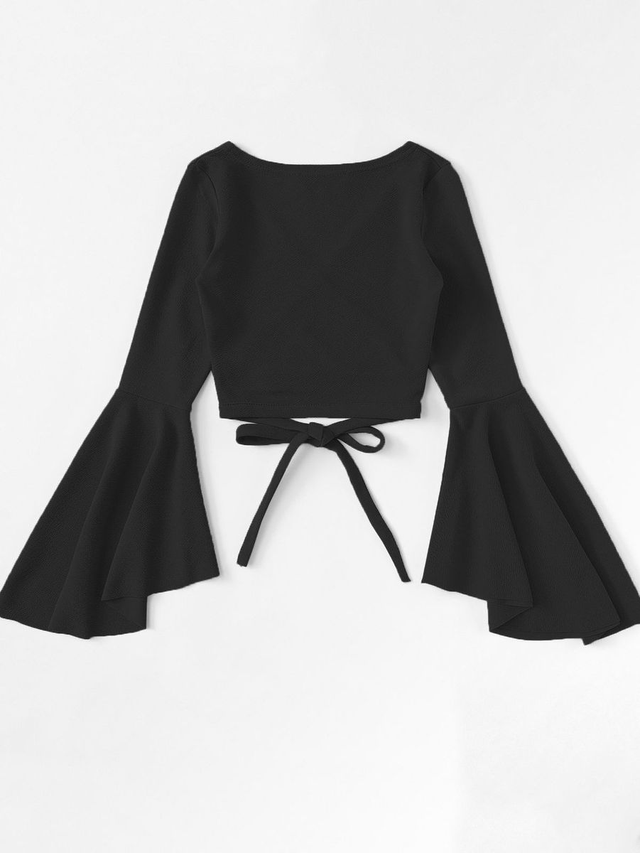 Surplice Crop Top-black.