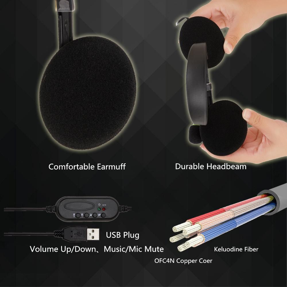 Stereo Earphones Bluetooth Portable Headphone Music Headset with Mic for PC Computer