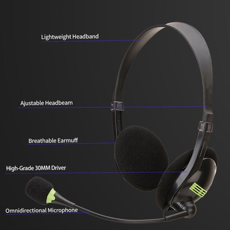 Stereo Earphones Bluetooth Portable Headphone Music Headset with Mic for PC Computer