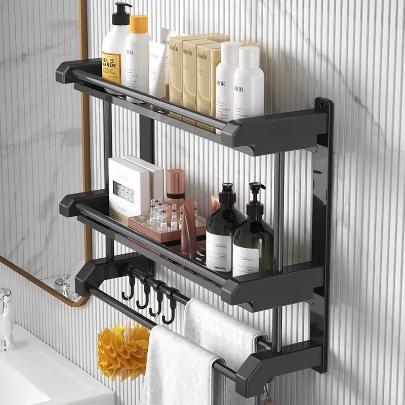 Wall Mounted KKtchen And Bath  Holder Rack With Hooks
