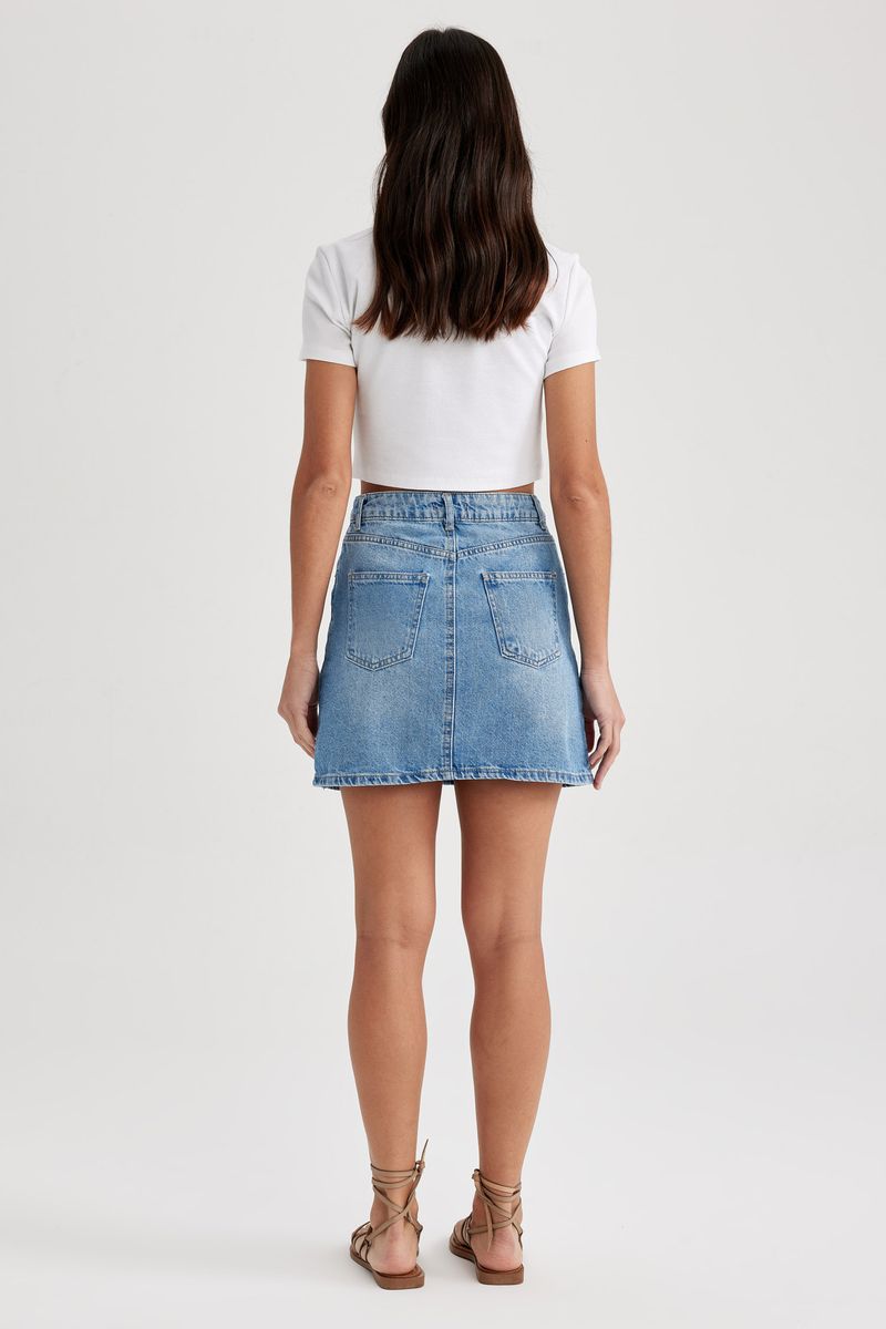 Woman Special Collection Regular Fit Denim Skirt - Blue