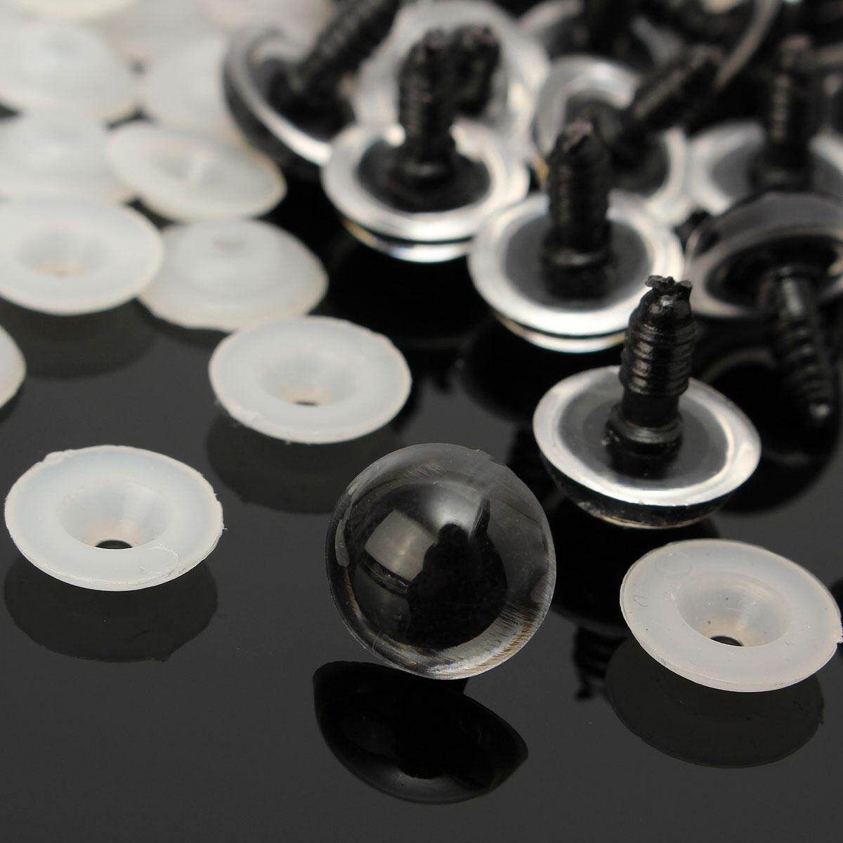 100pcs 14mm Plastic Safety Eyes For Animal Puppet Popul Craft Teddy Bear Doll Transparent Color