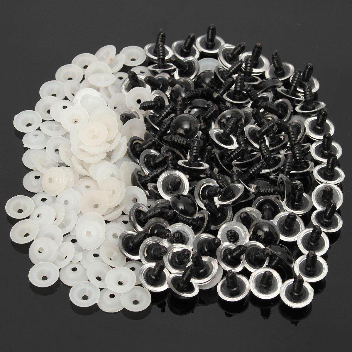100pcs 14mm Plastic Safety Eyes For Animal Puppet Popul Craft Teddy Bear Doll Transparent Color