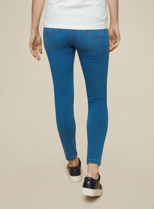 Straight Leg Overbump Midwash Blue Maternity Jeans
