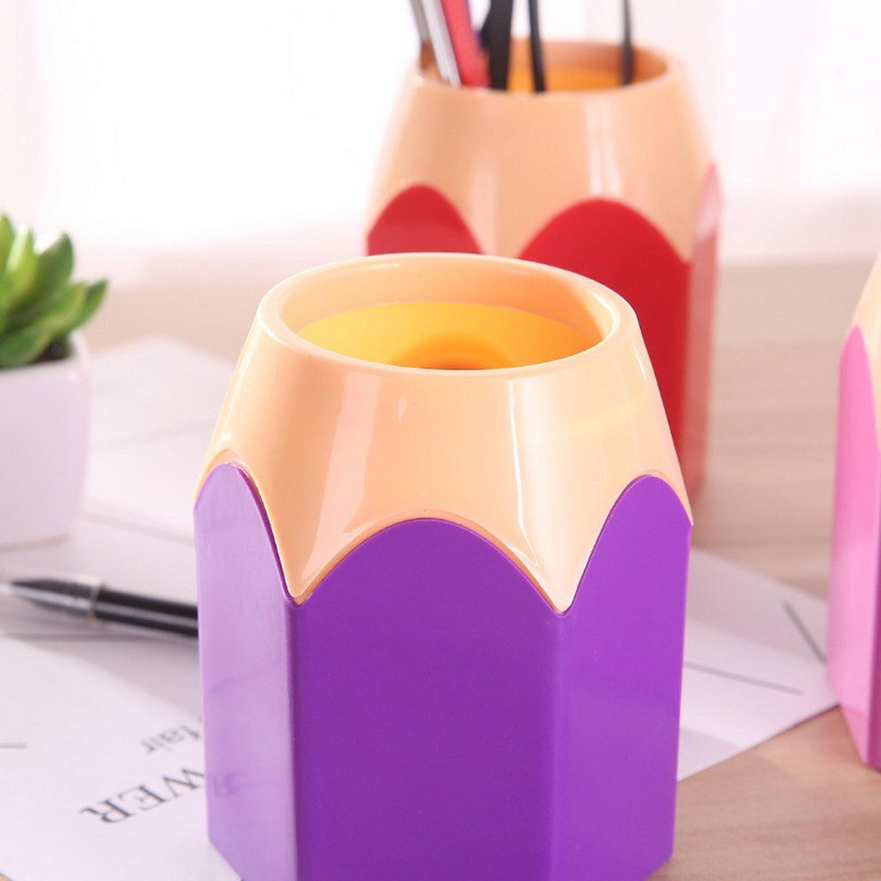 Reative Pen Vase Pen Il Pot Pen Holder Stationery Desk Tidy  Ontainer-purple