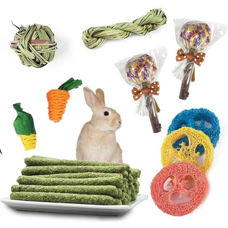 14Pcs Hamster Molar Toys Hay Sticks Rabbit Chew Toys For Rats Small