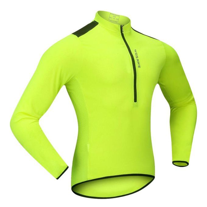 Unisex Premium Long Sleeve Jersey Top T-shirt Bike Fluo Green XL