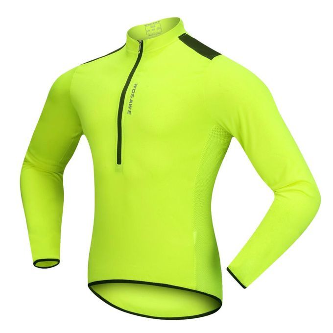 Unisex Premium Long Sleeve Jersey Top T-shirt Bike Fluo Green XL