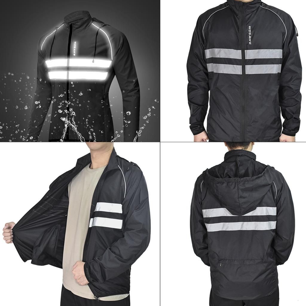 Cycling Skin Jersey Bicycle Windproof Jacket Light Rain Coat Black M