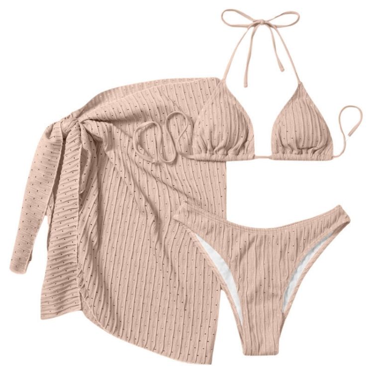 Lace-up Halter Three-piece Suit Swimsuit
