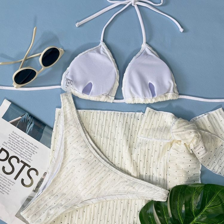 Lace-up Halter Three-piece Suit Swimsuit