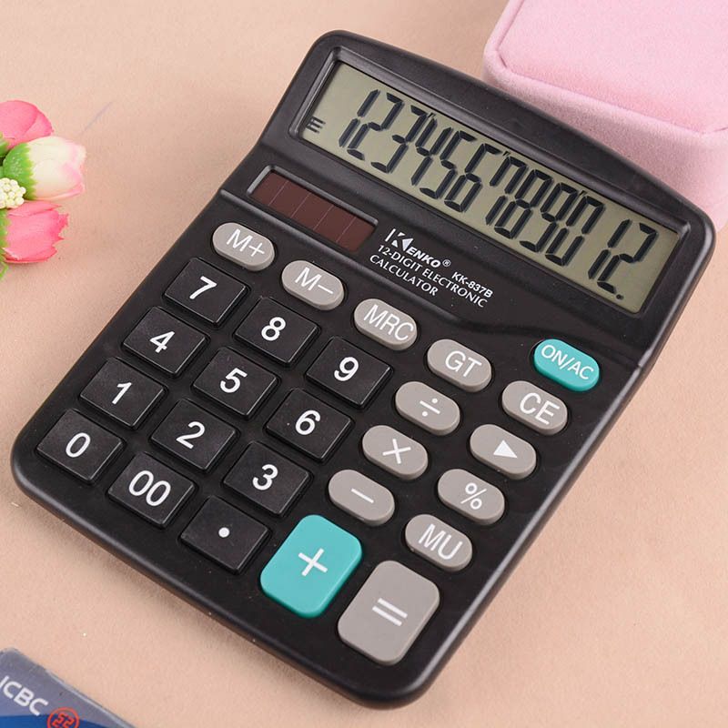 Black 12 Digit  Large Screen Calculator Financial Accounting