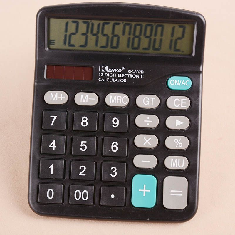 Black 12 Digit  Large Screen Calculator Financial Accounting