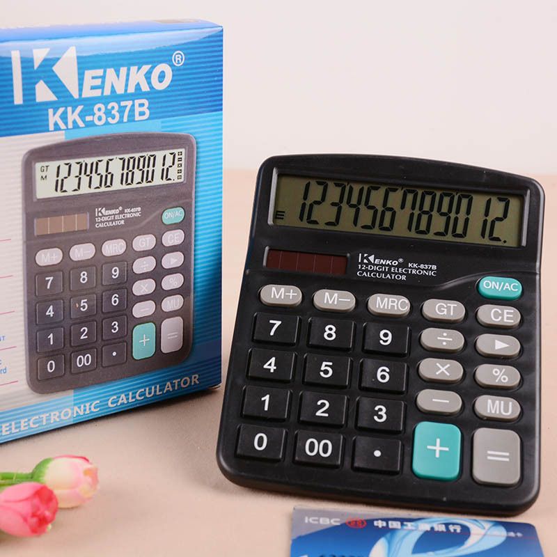 Black 12 Digit  Large Screen Calculator Financial Accounting
