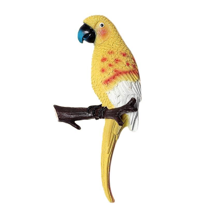 Parrot Mural European-Style Garden Home Living Room Background Wall Hangings Resin Pendant Wall Hangings Hook Up Yellow
