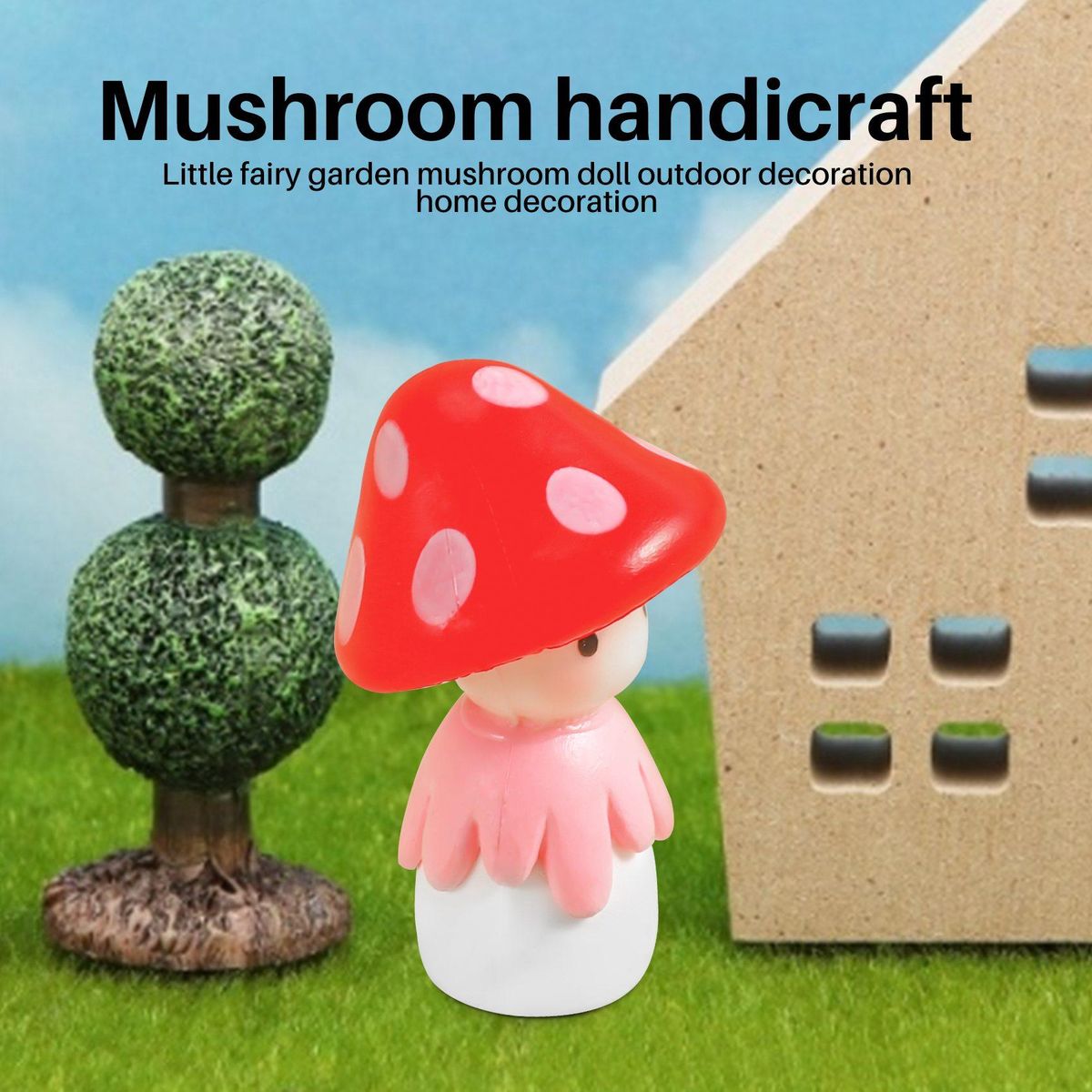 Miniature Fairy Garden Mushroom Doll Outdoor Decor