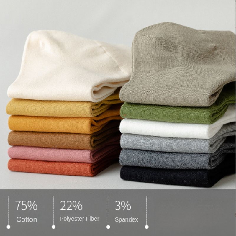 3pairs set cotton socks for women crew long breathable casual short tube black white fashion solid colors ankle Spring Autumn