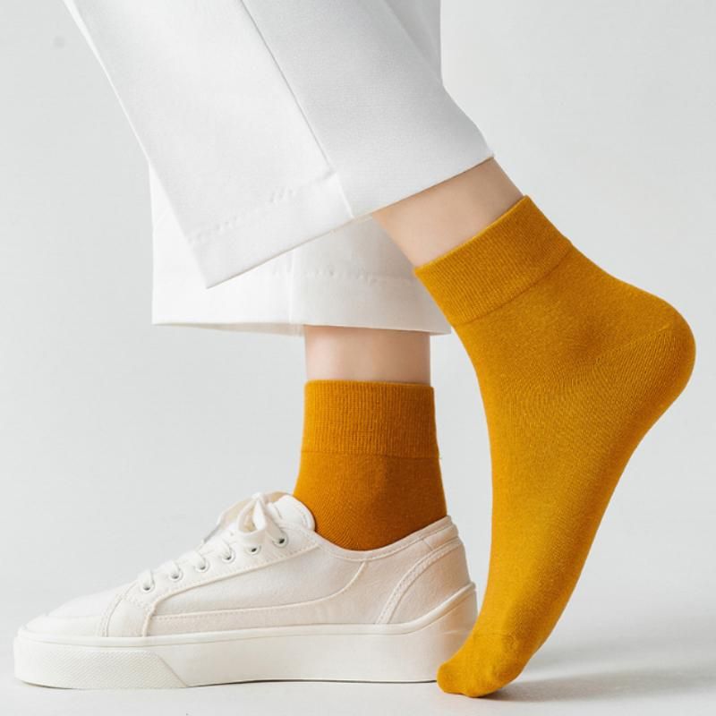 3pairs set cotton socks for women crew long breathable casual short tube black white fashion solid colors ankle Spring Autumn