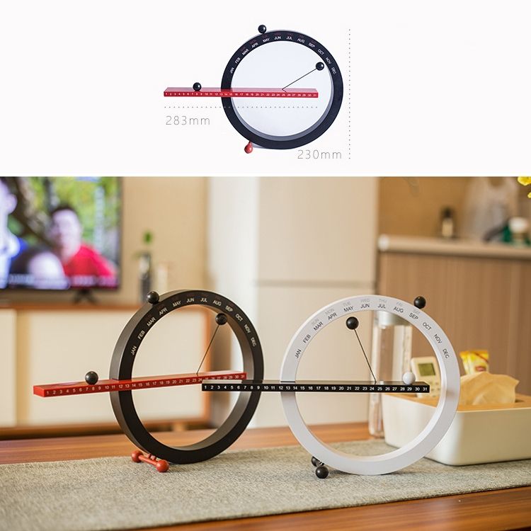 Manual Manual Calendar Ornament Creative Gift Home Decorations(Black And Red)
