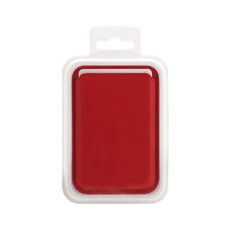 Suitable for Apple Magsafe magnetic suction card holder iPhone leather magnet back sticker card holder iPhone13PU card holder Packed in a transparent case