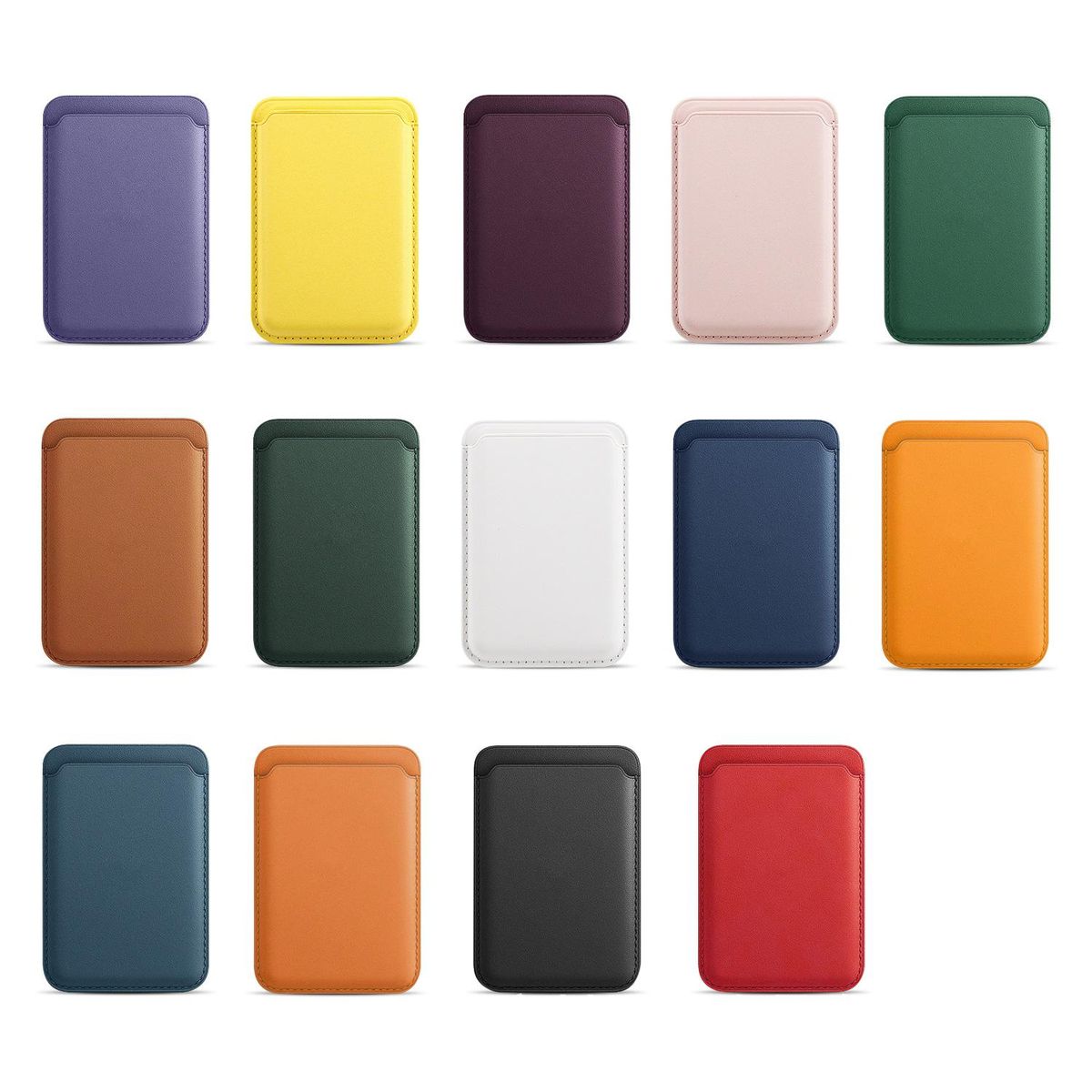 Suitable for Apple Magsafe magnetic suction card holder iPhone leather magnet back sticker card holder iPhone13PU card holder Packed in a transparent case