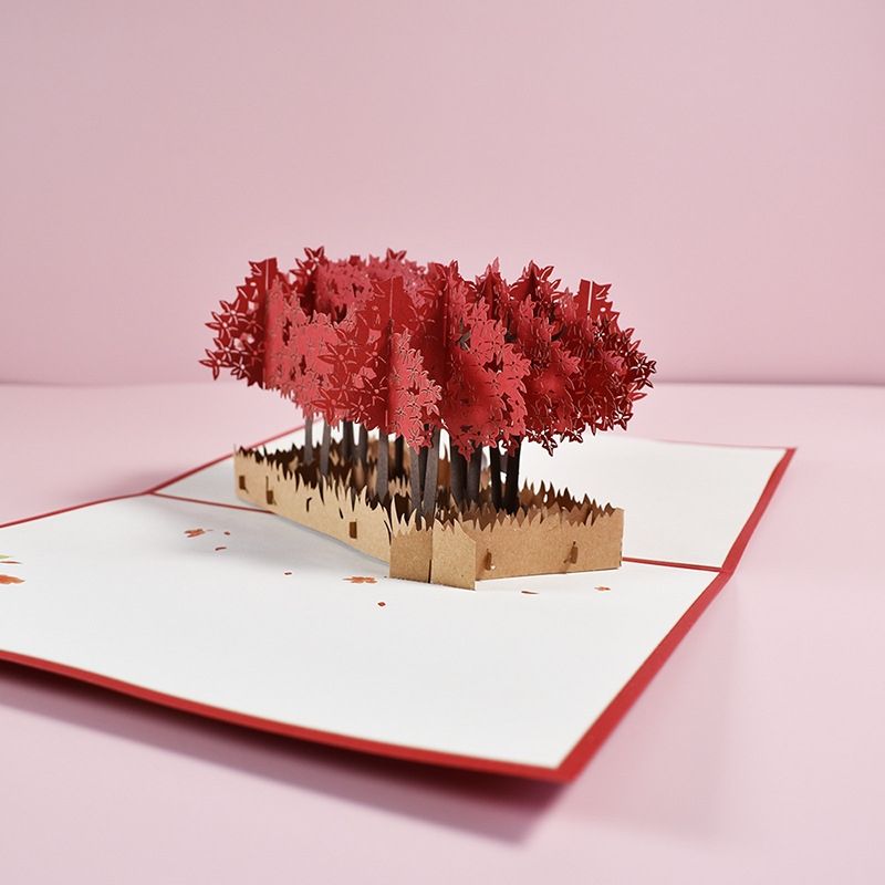 2Pcs 3D Greeting Love Blessing Card Thanksgiving Car