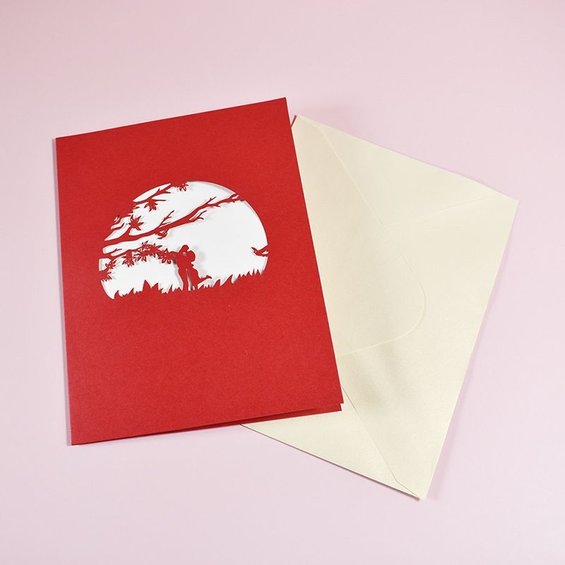 2Pcs 3D Greeting Love Blessing Card Thanksgiving Car