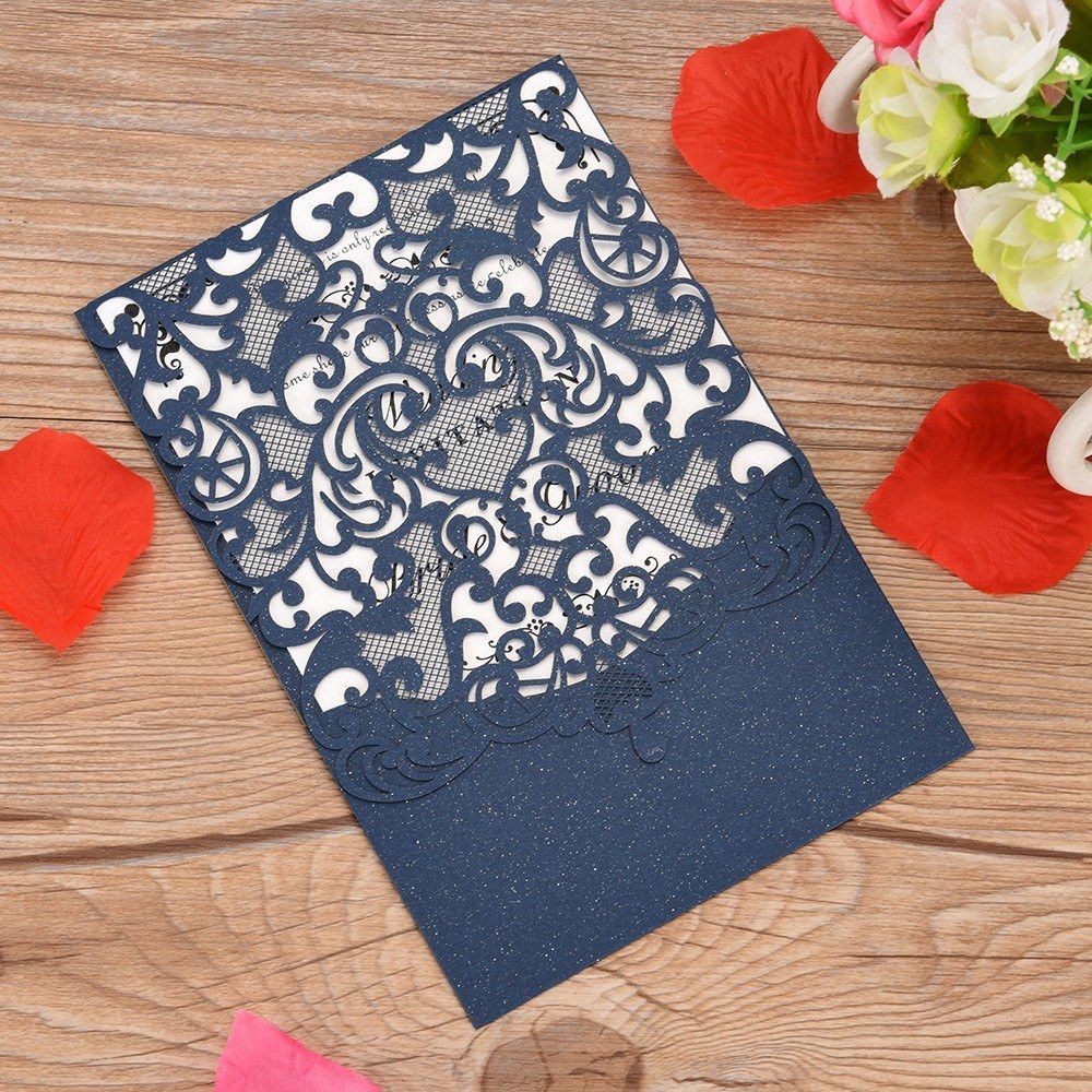 10pcs Pearl Paper Floral Invitation Cards Greeting Card Kits