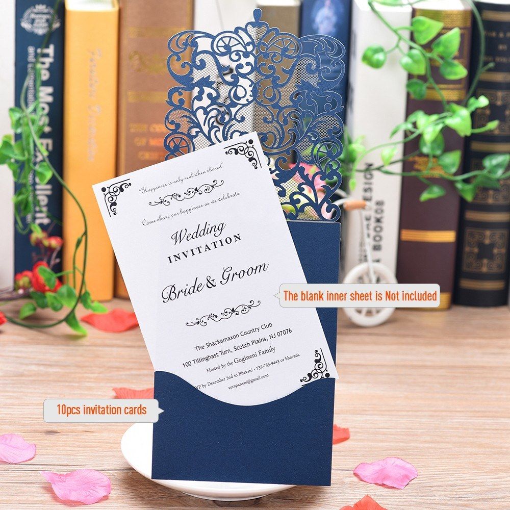 10pcs Pearl Paper Floral Invitation Cards Greeting Card Kits