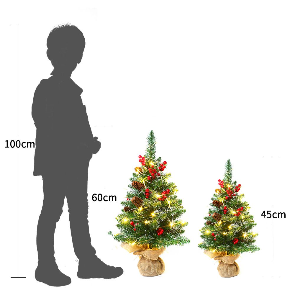 18 Inches Mini Christmas Trees Battery Operated Artificial