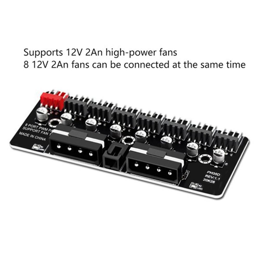 2PCS PWM Fan Hub Desktop Computer CPU Fan Expander Supports
