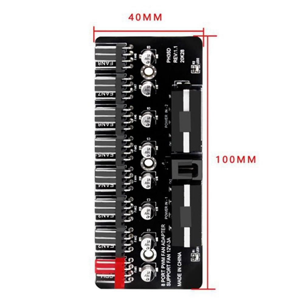 2PCS PWM Fan Hub Desktop Computer CPU Fan Expander Supports