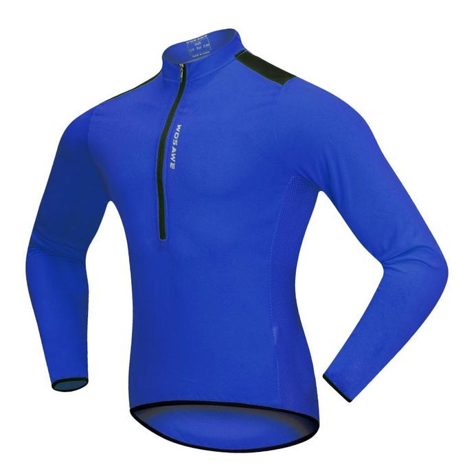 Men's Women's Cycling Jerseys Top Long Sleeve Bicycle Bike Blue XL