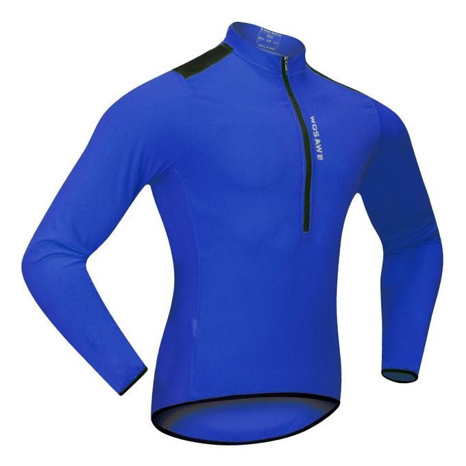 Men's Women's Cycling Jerseys Top Long Sleeve Bicycle Bike Blue XL