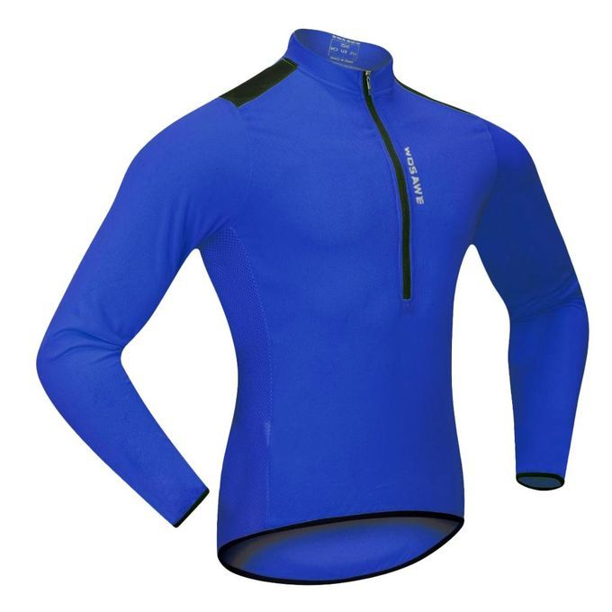 Men's Women's Cycling Jerseys Top Long Sleeve Bicycle Bike Blue XL