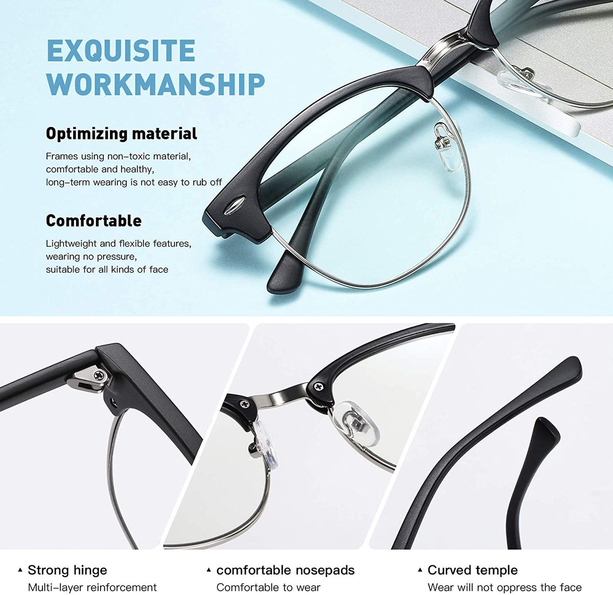 Unisex Blue Light Blocking, Anti Eyestrain Screen Glasses