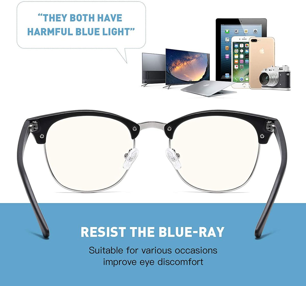 Unisex Blue Light Blocking, Anti Eyestrain Screen Glasses