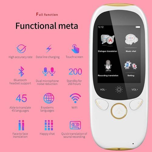 K1 Portable 45 Languages Smart Voice Translator WIFI Hotspot Two-way Translation Machine Real-time Recording Translation  ASQOA