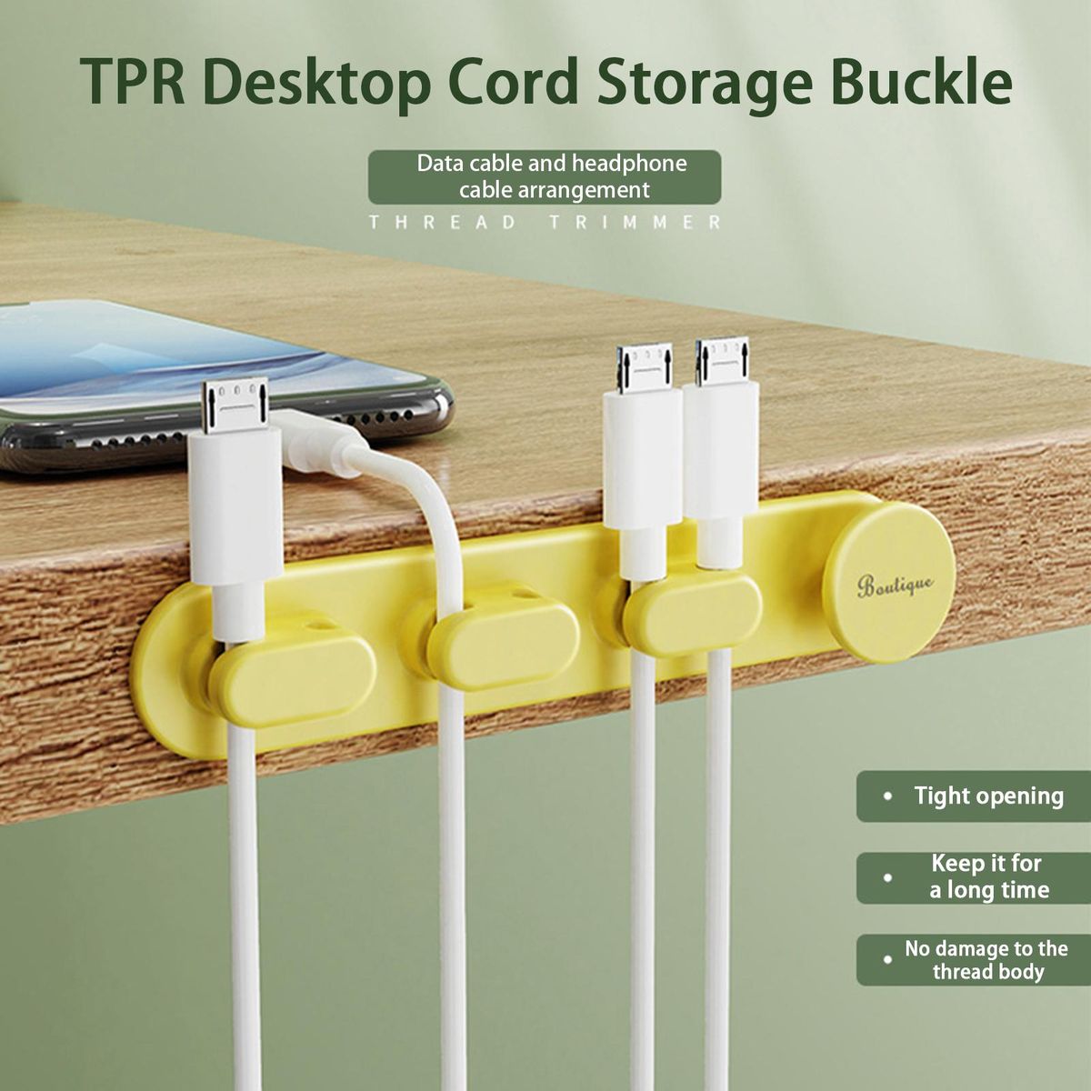 Wire Holder Desk Data Cable Securing Tool Yellow