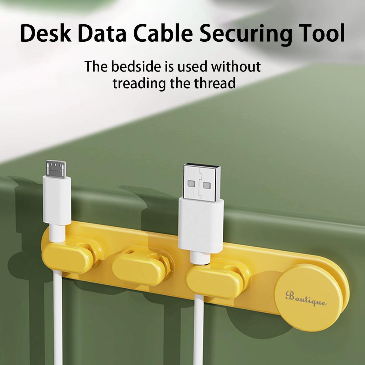 Wire Holder Desk Data Cable Securing Tool Yellow