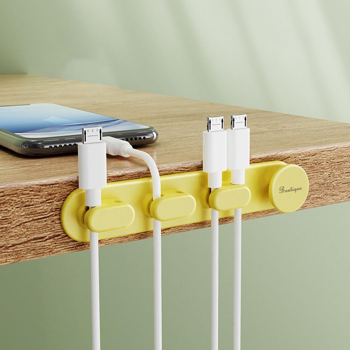 Wire Holder Desk Data Cable Securing Tool Yellow