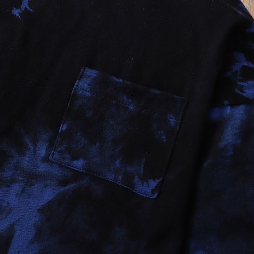 1-5Y Kid Boys Tie-dyed Long Sleeves Cotton Outfit Set -Black