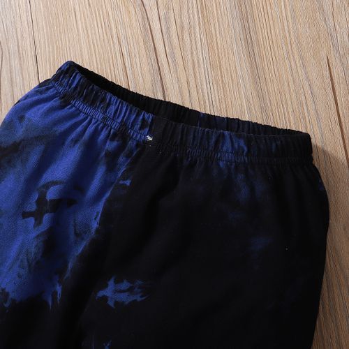 1-5Y Kid Boys Tie-dyed Long Sleeves Cotton Outfit Set -Black