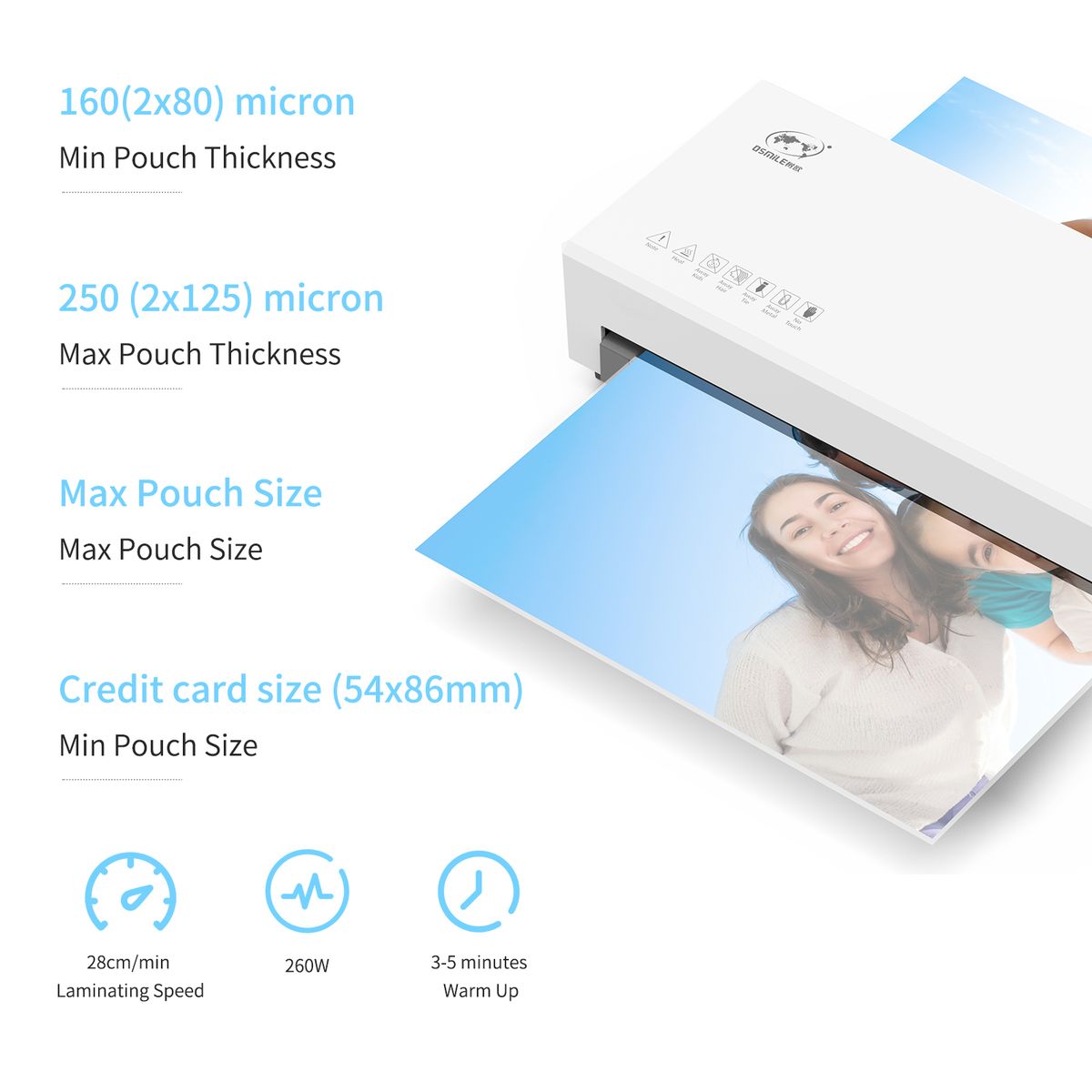 OSMILE Desktop Laminator Machine Set A4 Size Hot And Cold