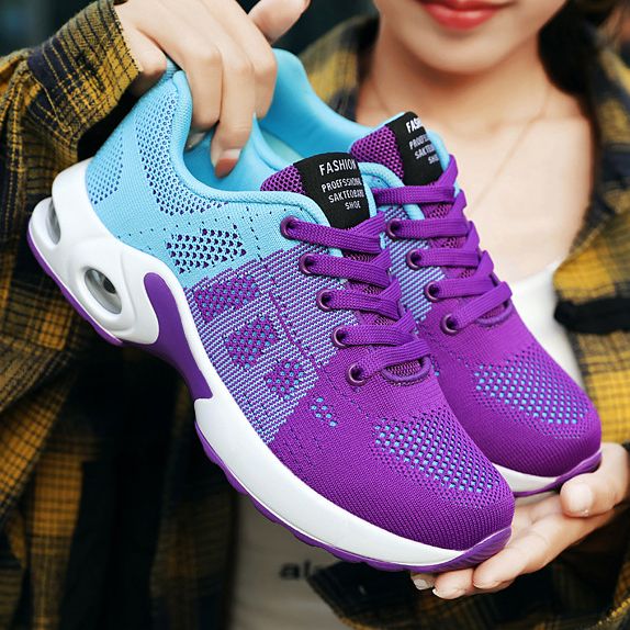 Women's Shoes Sneakers Air Cushion Running Shoes Breathable Non-Slip Fitness Leisure Running Sneakers
